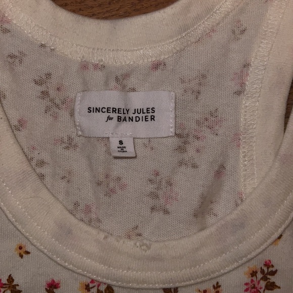 Sincerely Jules for Bandier The Willow Scoop Neck Cropped Tank Size S - Picture 6 of 10